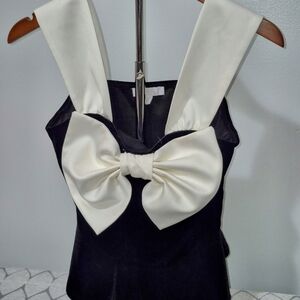 Two piece Christmas Formal from Dillard’s. GB. Velvet Bow Tank Outfit